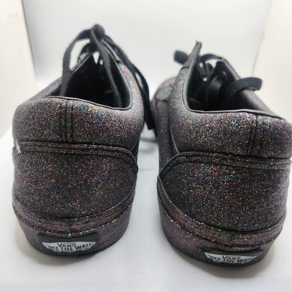 Vans Womens Size 9 Glitter Purple And Black Low Top Lace Up Sneakers Old Skool - Picture 8 of 9